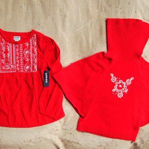 NWT/EUC Sz. 5T Girl LOT OF 2 Old Navy Shirt & Batwing Sweater Boho Hippie